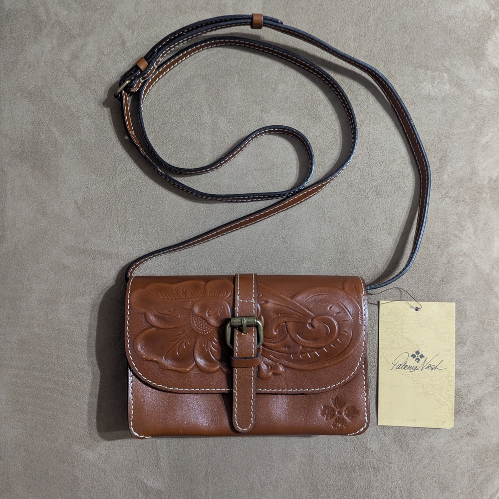 Patricia Nash Brown Leather Crossbody Bag